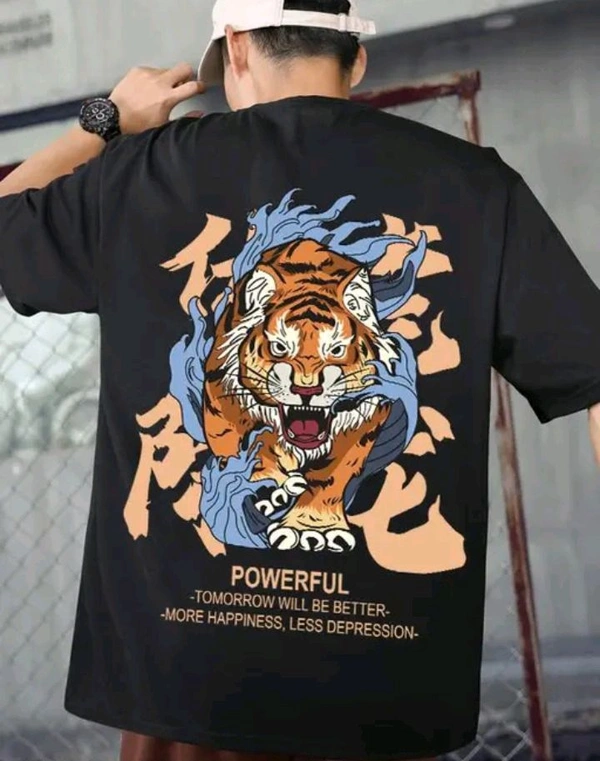 Powerfull Black Mens T-Shirt  - Black, Xs