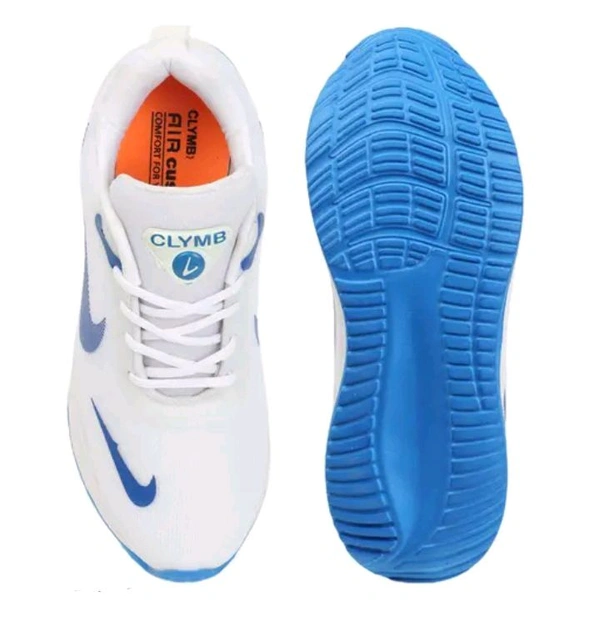 Nike x Climbus White & Blue Unisex Sneaker  - White, 7