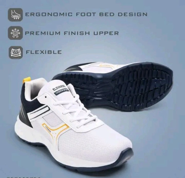 High Quality Power White Colour Sneaker For Men  - White, 9