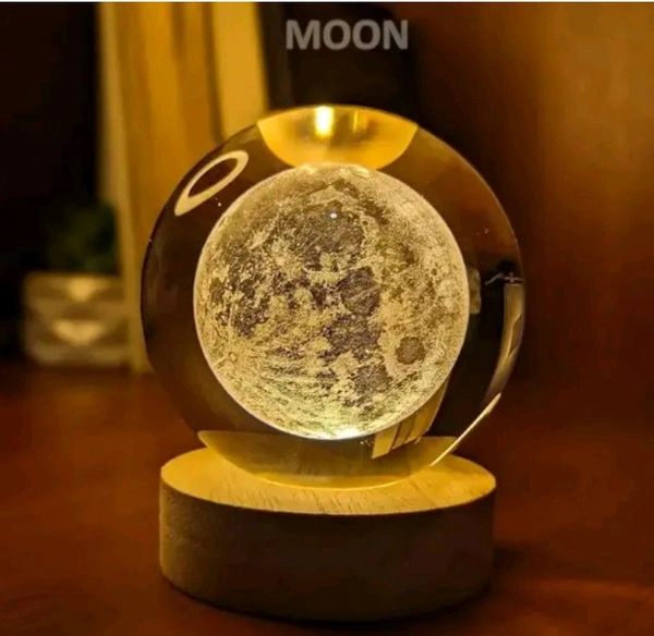 Premium 3 D Moon Crystal Ball With Light . 