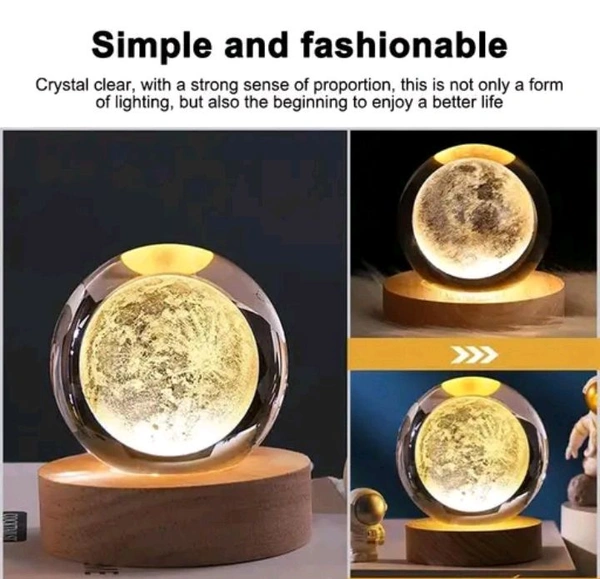 Premium 3 D Moon Crystal Ball With Light . 