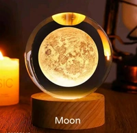 Premium 3 D Moon Crystal Ball With Light . 