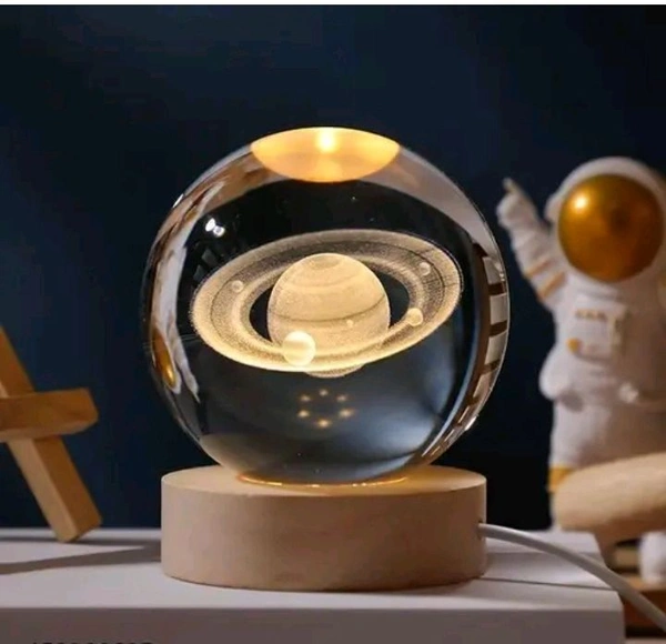3D Crystal Planet Lamp , Jupiter In Light Glass Lamp