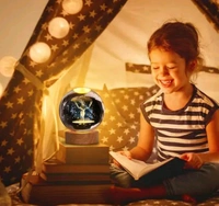 3D Crystal Lamp With Astronomy Deer Ignite Light 