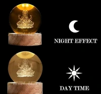 Ganpati Bappa 3-D Crystal Ball Lamp , With High Quality Lights 