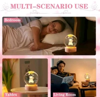 3-D Crystal Ball Lamp With Teddy Bear Inside . With Premium Lights 