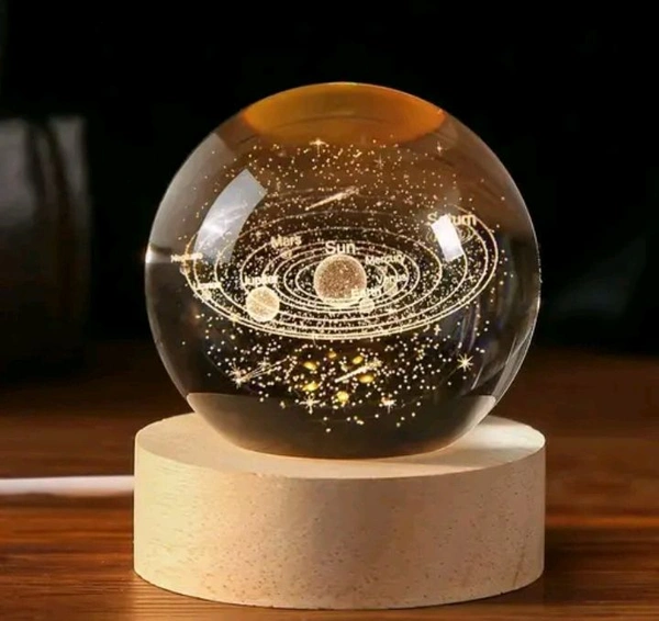 3-D Crystal Lamp With Astronomy Univers Model With Premium Light Inside 