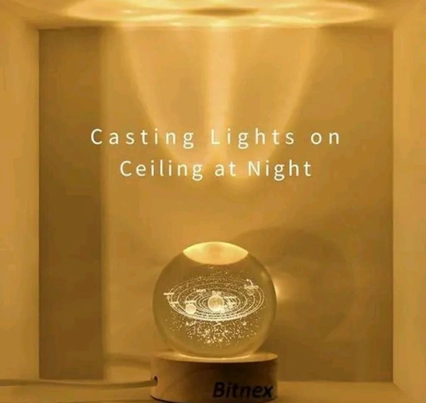 3-D Crystal Lamp With Astronomy Univers Model With Premium Light Inside 