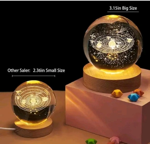 3-D Crystal Lamp With Astronomy Univers Model With Premium Light Inside 