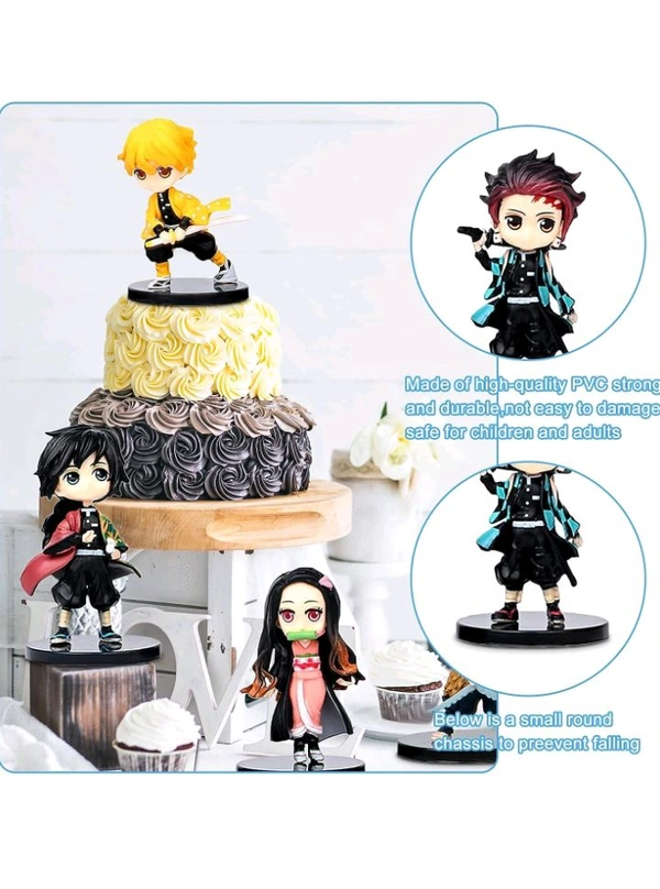VAuraa Demon Slayer Action Figure Set of 6 Height -7CM Material PVC Action Figures for Anime Fans (Small Demon Basic )
