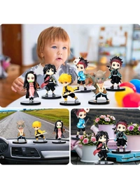 VAuraa Demon Slayer Action Figure Set of 6 Height -7CM Material PVC Action Figures for Anime Fans (Small Demon Basic )
