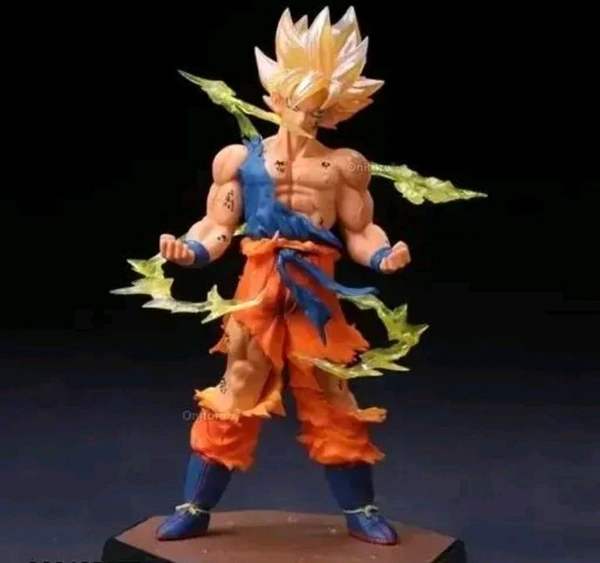 DBZ Goku Standing Action Figure With Fire Covering With ( 1 Year Warranty ) 