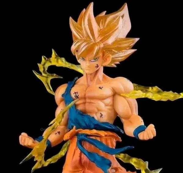DBZ Goku Standing Action Figure With Fire Covering With ( 1 Year Warranty ) 