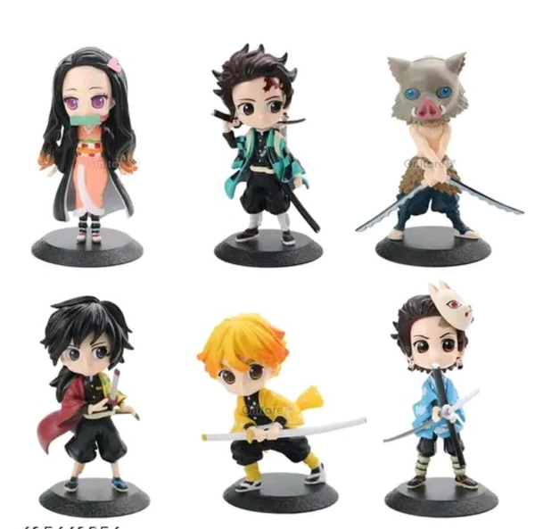 VAuraa High Quality 6 Demon's SLAYER Standing Action Figure . With Premium Finishing.
