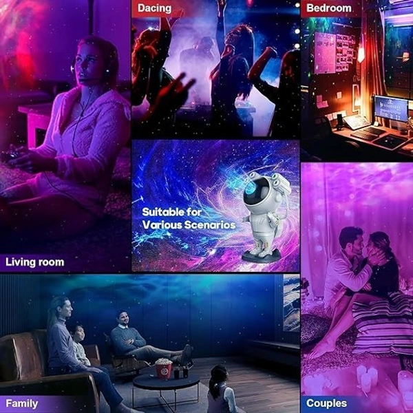 Astronaut Galaxy Projector - 360 Magnetic Head Rotation, Remote Control