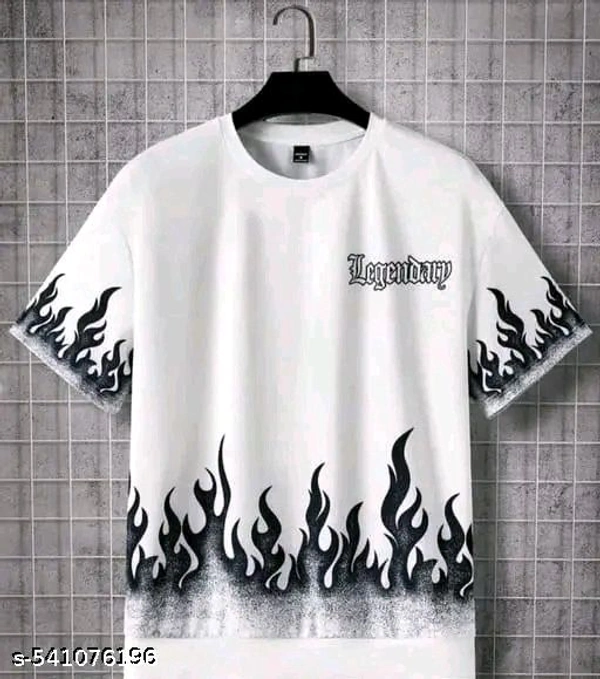 cotton tshirts for mens, half sleeves tshirts, round neck tshirts - White, L