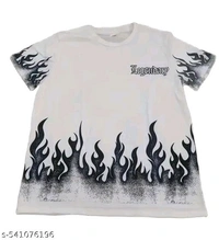 cotton tshirts for mens, half sleeves tshirts, round neck tshirts - White, L