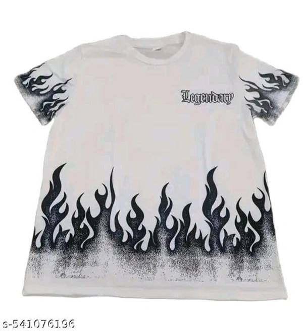 cotton tshirts for mens, half sleeves tshirts, round neck tshirts - White, L