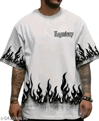 cotton tshirts for mens, half sleeves tshirts, round neck tshirts - White, L