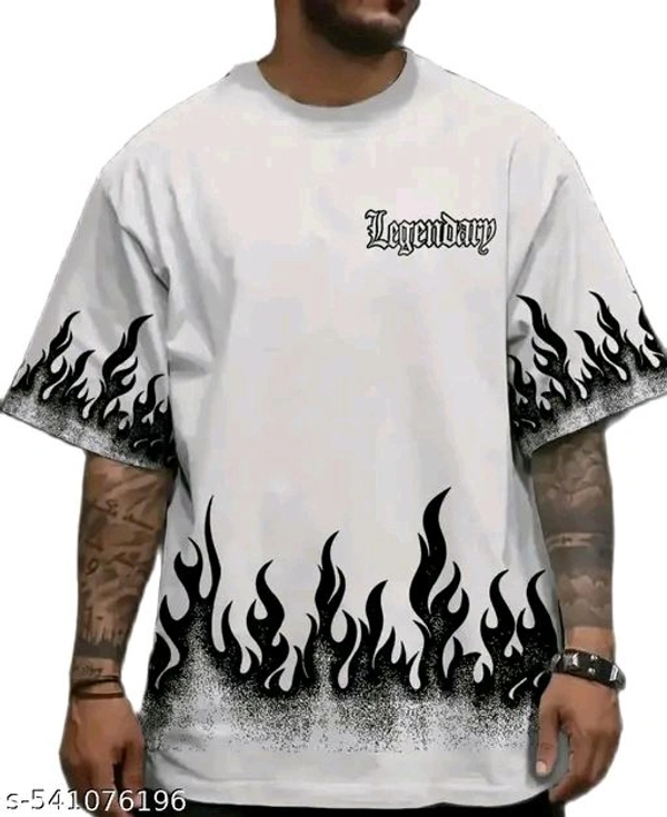 cotton tshirts for mens, half sleeves tshirts, round neck tshirts - White, L