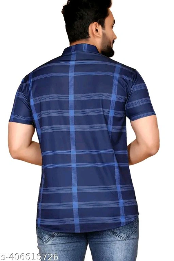 Men Cheked - Navy Blue, XS