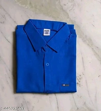 Plain Shirt - Blue, XL