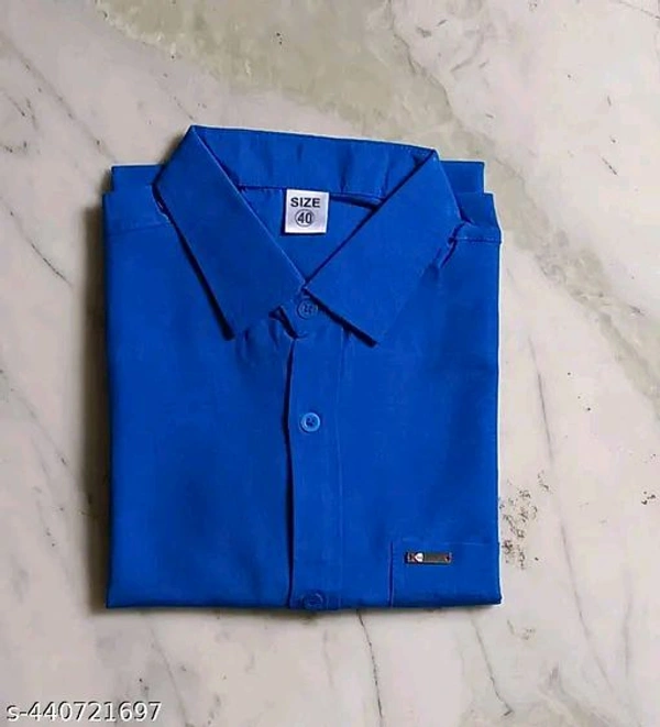 Plain Shirt - Blue, XL