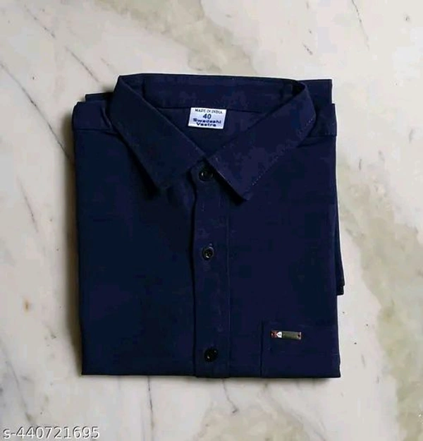 Plain Shirt Dark Blue - Dark Blue, XL