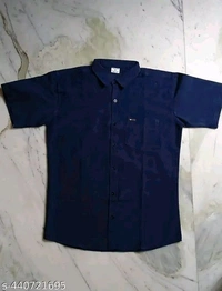 Plain Shirt Dark Blue - Dark Blue, L