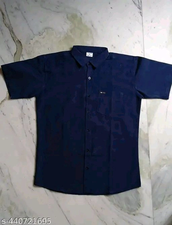 Plain Shirt Dark Blue - Dark Blue, L