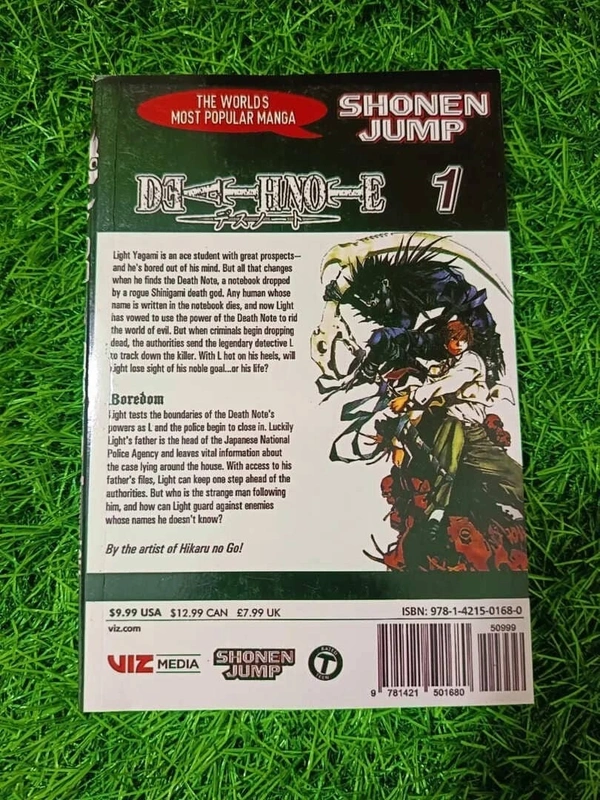 Death Note Vol. 1 by Takeshi Obata – Psychological Thriller Manga, Crime Mystery, Dark Fantasy, Japanese