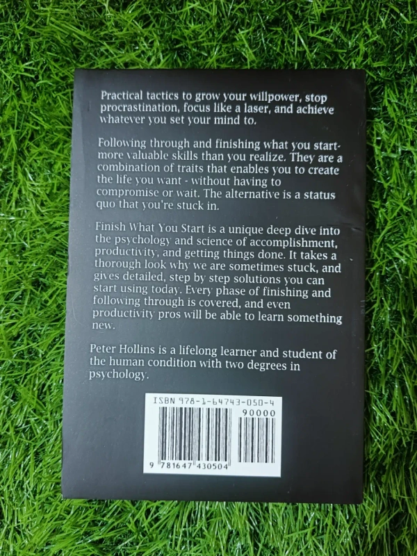Finish What You Start by Peter Hollins | Execution & Self-Discipline Book, Focus Strategy Guide, Productivity Bestseller