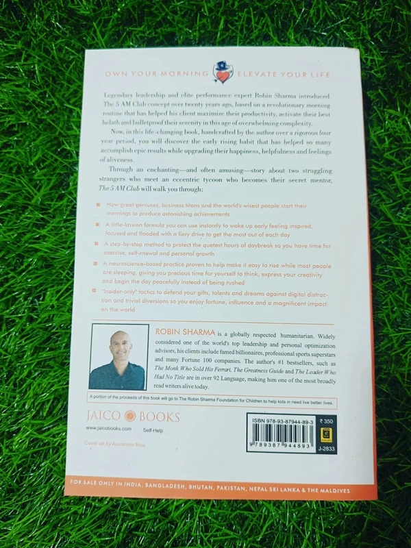 The 5 AM Club by Robin Sharma | Morning Routine Book, Productivity & Motivation Bestseller, Own Your Day Mindset