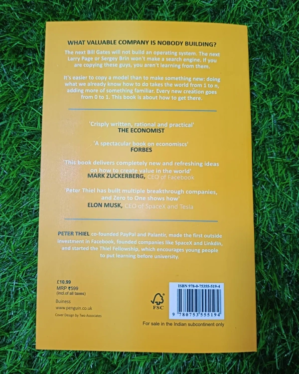 Zero To One by Peter Thiel & Blake Masters | Startup Innovation Book, Entrepreneur Mindset Guide, Business Bestseller