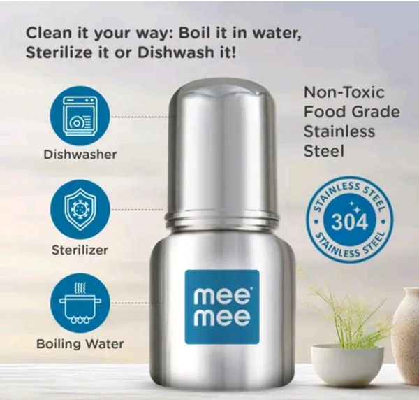 Mee Mee Premium Steel Feeding Bottle  - 120 Ml