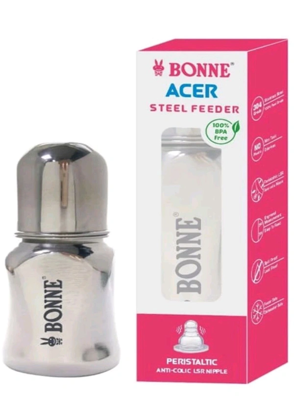 Bonne Acer Steel Feeder Bottel  - 125 Ml