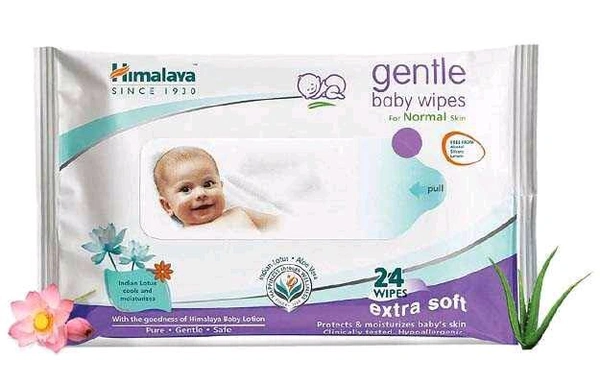 Himalaya Gentle Baby Wipes  - 09 / 2025, 24 Wipes