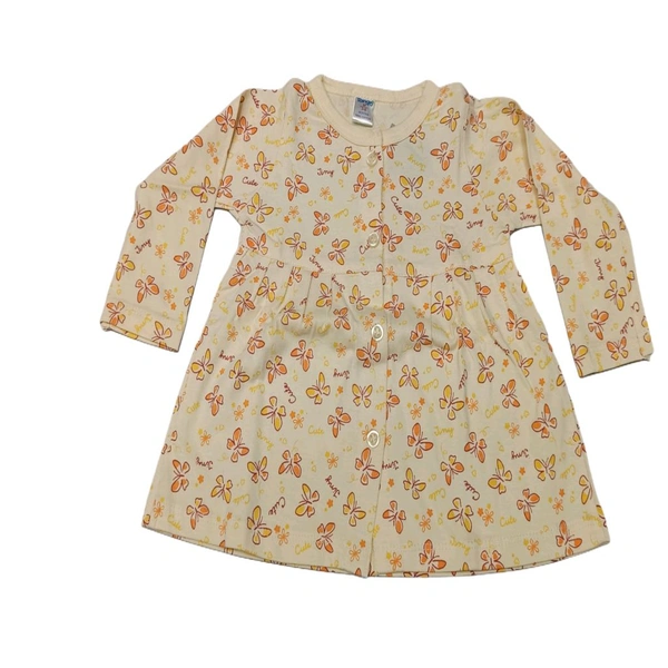 Tango Full Sleeve Singal Frock With Front Open  - 18 ( 1 - 2 Y )