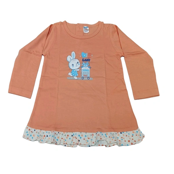 Tango Full Sleeve Singal Frock With Front Open  - 20 ( 2 - 3 Y )