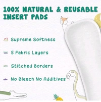 PAW PAW Reusable Insert Pads for Cloth Diaper 0-2 Years | Pack of 8 Wet Free & Washable Soaker/Insert for paw paw Cloth Diaper for Babies | For Small, Medium & Large Size Diapers (Standard) - L