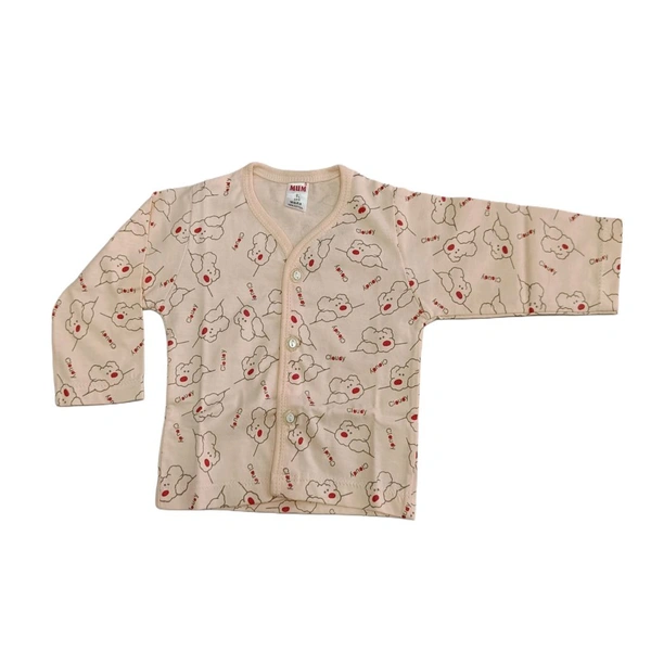 Mum Singal Full Sleeve Top With Front Open  - Light Orange