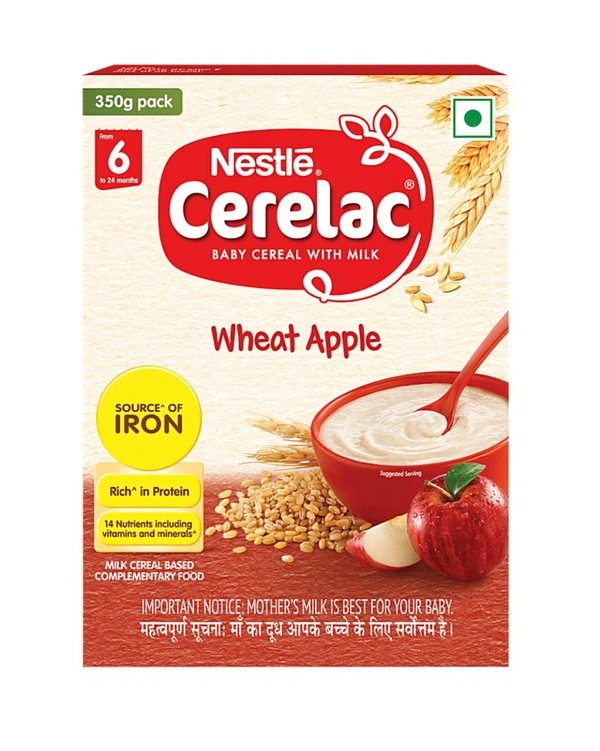 Nestle Cerelac Wheat Apple  - 320 Gm