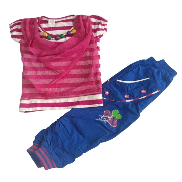 Girls Fancy Top & Cotton Capri KAP - No, 26 ( 5 - 6 Years )