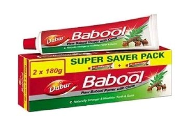 Dabur Babool Super Saver Toothpaste 180 G + 180 G - 141 ₹ ( 180 Gm + 180 Gm )