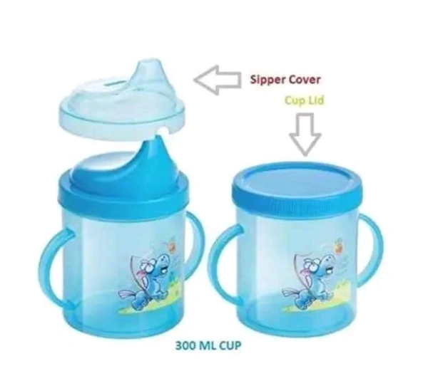 Kid's Water Sipper With Cap 180 Ml  - 180 Ml, Aquamarine Blue