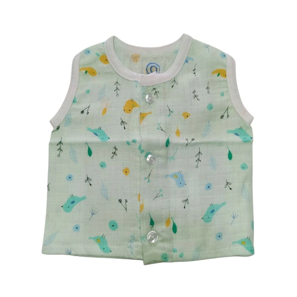 Musline Cut Sleeves Vest  - Snowy Mint, 00