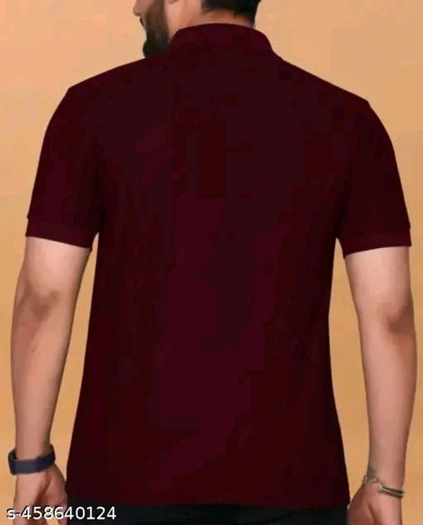 Stylish Solid Polo – Maroon Half Sleeve T-Shirt - Blue, M