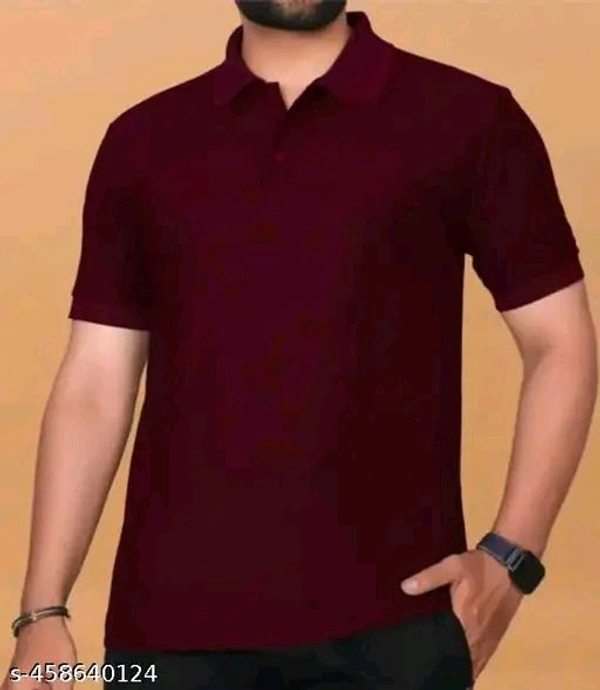 Stylish Solid Polo – Maroon Half Sleeve T-Shirt - Blue, M