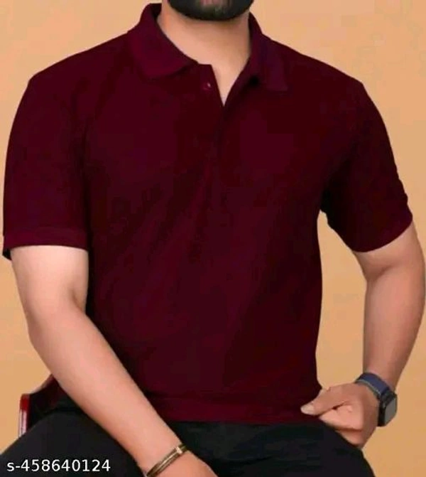 Stylish Solid Polo – Maroon Half Sleeve T-Shirt - Blue, M