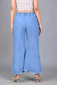 High-Rise Wide-Leg Frayed Hem Denim Jeans for Women – Stylish & Comfortable Casual Wear - 40